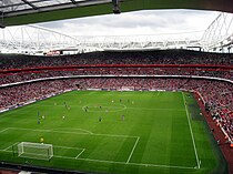 A near-capacity crowd watch Arsenal play Real Madrid on the second and final day of the pre-season tournament.