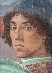 Filippino Lippi: Autorretrato, (1481-1482) en Martirio de San Pedro.