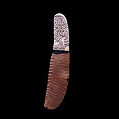 The Gebel el-Arak Knife; c. 3200 BC; elephant ivory (the handle) and flint (the blade); length: 25.5 cm; most likely from Abydos (Egypt); Louvre