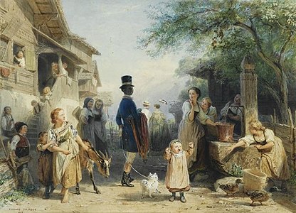 A Lively Village Scene