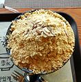 Bingsu topped with kong-gomul (soybean powder)