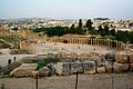 Image 6Forum of Gerasa (Jerash in present-day Jordan), with columns marking a covered walkway (stoa) for vendor stalls, and a semicircular space for public speaking (from Roman Empire)