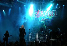 Saxon performing at Sweden Rock Festival, 2008.