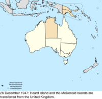 Map of the change to Australia on 26 December 1947