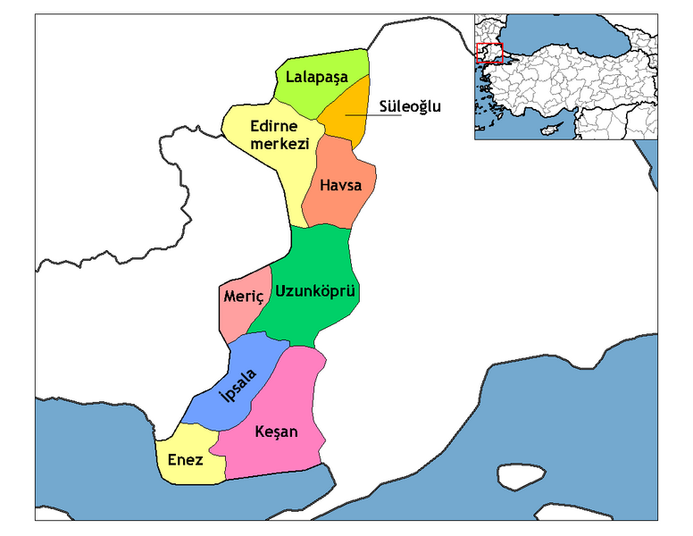 Файл:Edirne districts.png