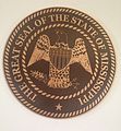 The former seal of Mississippi on display at the Lafayette County Courtroom in Oxford, Mississippi.