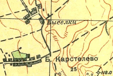 План деревни Карстолово. 1931 год