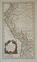 Mapa del Perú. Benard. Ca. 1750