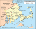 Image 30Early settlements and boundaries of the Plymouth Colony (from History of Massachusetts)