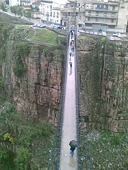 View of the footbridge from its lift.