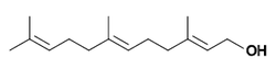 Skeletal formula of farnesol