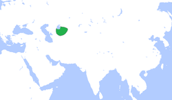 The Khanate of Khiva (green), c. 1600.