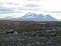 Áhkká massif in July 2009 seen from the north-east.