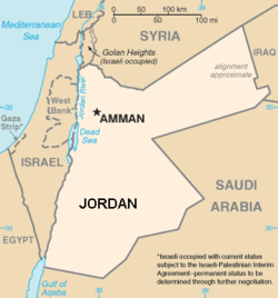 Location of Amman within Jordan.