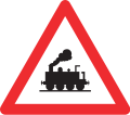 1.16 Railway level crossing without gate or barrier[note 3]