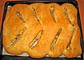 Fougasse, the flat bread of Provence, often is made with olives inside.