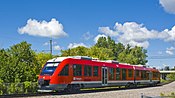 Train Coradia LINT 41 of the O-Train leaving Bayview Station on the Trillium Line