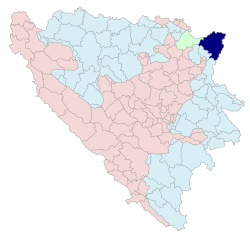 Bijeljina municipality (dark blue)