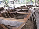 Boat nearing completion with frames added. Hoi An.