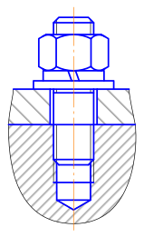 Соединение, образованное гайкой и шпилькой