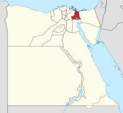 Ismailia Governorate on the map of Egypt