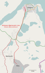 Kirkenes–Bjørnevatn Line route map