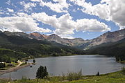 Trout Lake and mountains in background