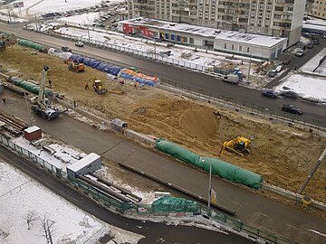 Строительство станции. Февраль 2012 года