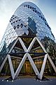 Looking up at 30 St Mary Axe from the main entrance