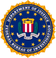 El escudo del FBI, donde el círculo de estrellas representa la unidad de los 13 estados originales.