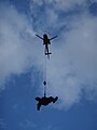 North Shore Rescue HFRS technician performing a flight evolution.