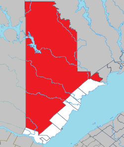 Location within La Haute-Côte-Nord RCM