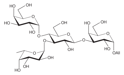 Allyl α-L-fucopyranosyl-(1→3)-[α-D-galactopyranosyl-(1→4)]-α-D-glucopyranosyl-(1→3)-α-D-galactopyranoside