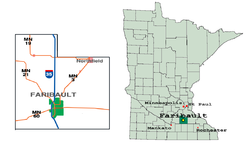 Location in Rice County and the state of Minnesota.