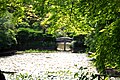 Lake and bridge outside the Kuri, the main hall of the Ryōan-ji Temple in Kyoto.