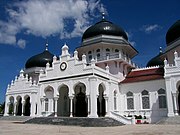 Baiturrahman Grand Mosque, Indonesia, with Mughal and Dutch Colonial influences.