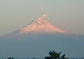 Popocatepetl at sunrise, looking west, from Puebla