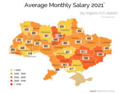 Average Monthly Salary in November, 2021 (ranks by region)