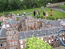 Inside Madurodam, the Binnenhof with in the center the Ridderzaal