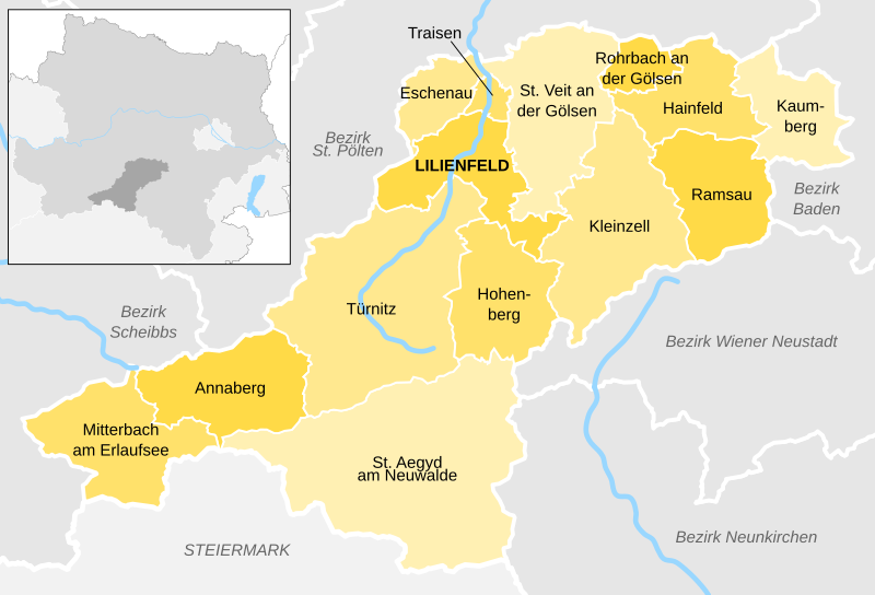 Файл:Municipalities Bezirk Lilienfeld.svg