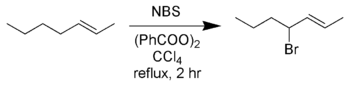 Allylic bromination of 2-heptene