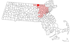 Location in Middlesex County in Massachusetts