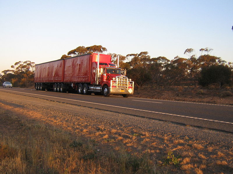 File:Red B-double truck.jpg