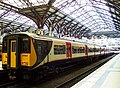 Refurbished Class 317/6 EMU in the former West Anglia Great Northern (W.A.G.N.) Railway livery at London Liverpool Street