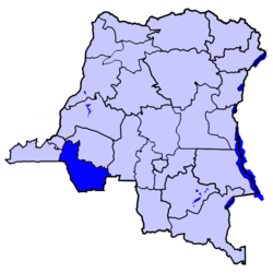 Location of Kwango province in the Democratic Republic of the Congo