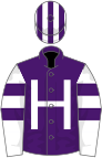 Mauve, white 'H', white sleeves, mauve armlets, striped cap