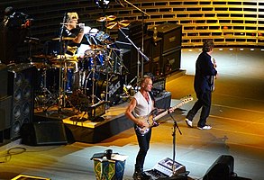 The Police performing live on 1 August 2007 at Madison Square Garden, New York City.