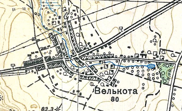 План деревни Велькота. 1938 год