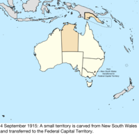 Map of the change to Australia on 4 September 1915