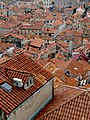 Tile rooftops seen in Dubrovnik, Croatia